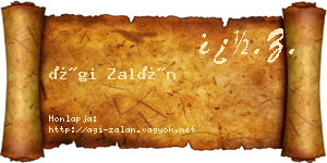 Ági Zalán névjegykártya