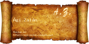 Ági Zalán névjegykártya