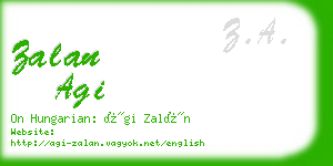 zalan agi business card